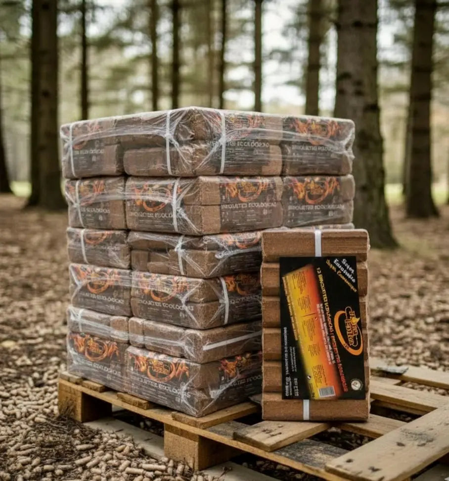 NovaLenha Briquetes de Madeira Palete 96 Packs 864kg