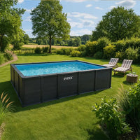 Intex Graphite Piscina Retangular 6x3x1,24m Antracite