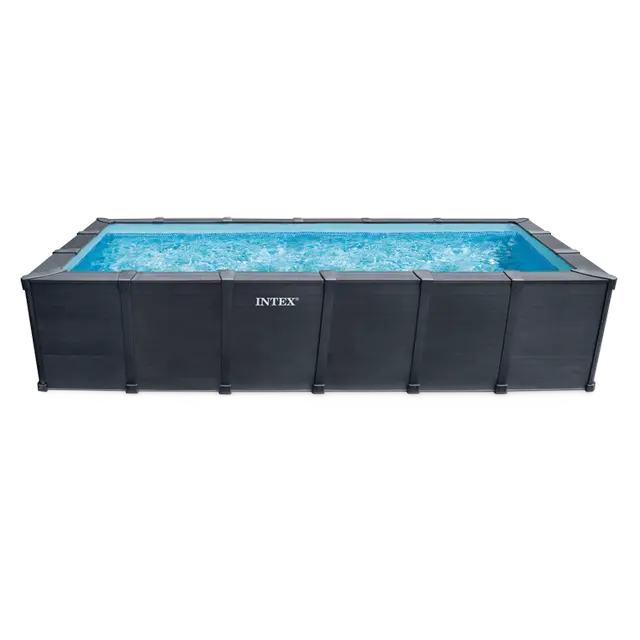 Intex Graphite Piscina Retangular 6x3x1,24m Antracite