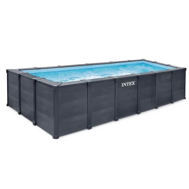 Intex Graphite Piscina Retangular 6x3x1,24m Antracite