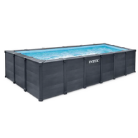 Intex Graphite Piscina Retangular 6x3x1,24m Antracite