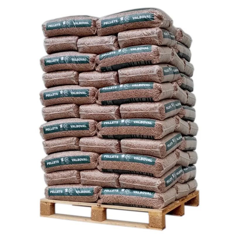 Valboval Pellets de Madeira Resinosa Virgem Palete 65 Sacos x 15kg
