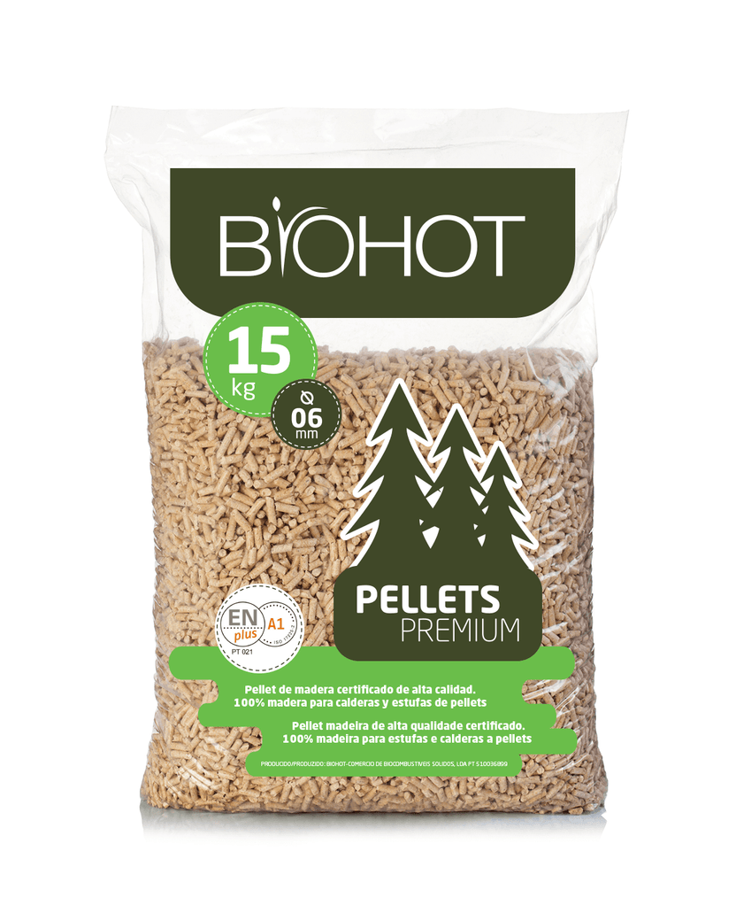 Biohot Pellets de Pinho ENplus A1 Palete 65 Sacos x 15kg 975kg