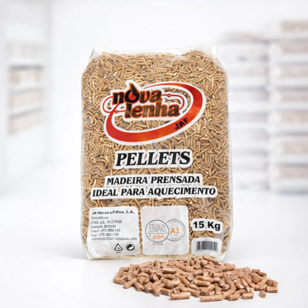 Pellets de Pinho 100% Naturais NovaLenha - Palete de 77 Sacos de 15kg